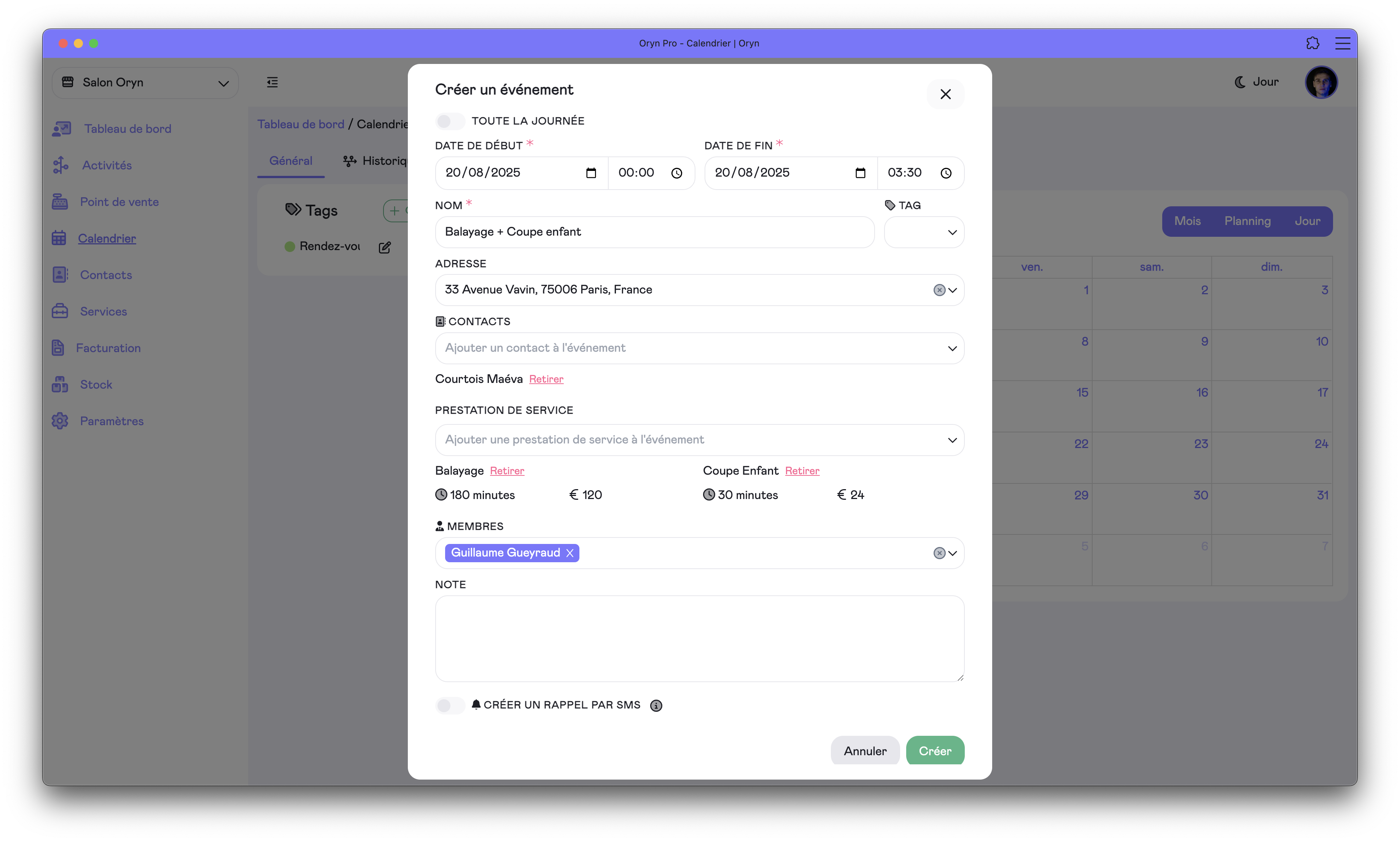 Prise de rendez-vous